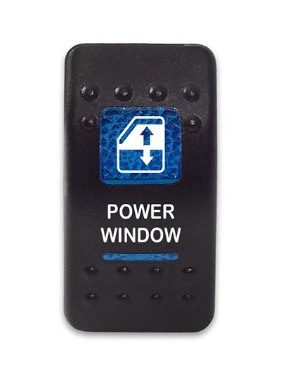 Переключатель 12-24В SF50713-5-A6BB-08 (ON)-OFF-(ON) с синей подсветкой, POWER WINDOW SF50713-5-A6BB-08 - фото 2425