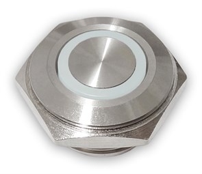 Кнопка (без фиксации) PX16CM-P10Y/EW12V/S с белой подсветкой PX16CM-P10Y/EW12V/S