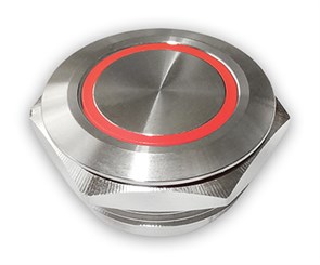 Кнопка (без фиксации) PX19CM-P10Y/ER12V/S с красной подсветкой PX19CM-P10Y/ER12V/S