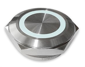 Кнопка (без фиксации) PX25CM-P10Y/EW12V/S с белой подсветкой PX25CM-P10Y/EW12V/S