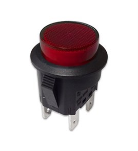 Кнопка Sc-7087M, 4c d=20mm 12V 20A, с фиксацией, красный Sc-7087MФК