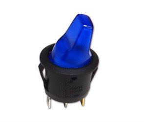 Переключатель KCD1-5-101NH (777Т) 3с 12в 10A синий, ON-OFF KCD1-5-101NHB