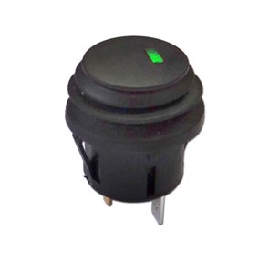 Кнопка Sc-777d, влагозащищенная, 12v ON-OFF (зеленое свечение) Sc-777dз
