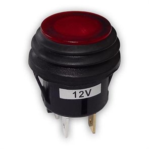 Кнопка Sc-777 3с влагозащита,12V Ф красный Sc-777к
