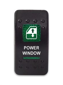 Переключатель 12-24В SF50713-5-A6BG-08 (ON)-OFF-(ON) с зеленой подсветкой, POWER WINDOW SF50713-5-A6BG-08