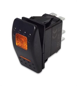 Переключатель 12-24В, SF50713-3-A6BO ON-OFF-ON с оранжевой подсветкой SF50713-3-A6BO