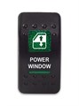 Переключатель 12-24В SF50713-5-A6BG-08 (ON)-OFF-(ON) с зеленой подсветкой, POWER WINDOW SF50713-5-A6BG-08 - фото 2413