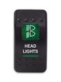 Переключатель 12-24В SF50713-6-4P-A6BG-13 ON-OFF с зеленой подсветкой, HEAD LIGHTS SF50713-6-4P-A6BG-13 - фото 2418
